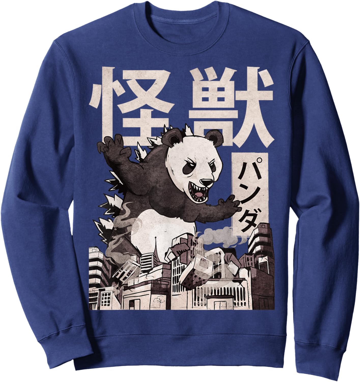 Kaiju Panda Japanese Monster Sweatshirt - Sweatshirt | Navy
