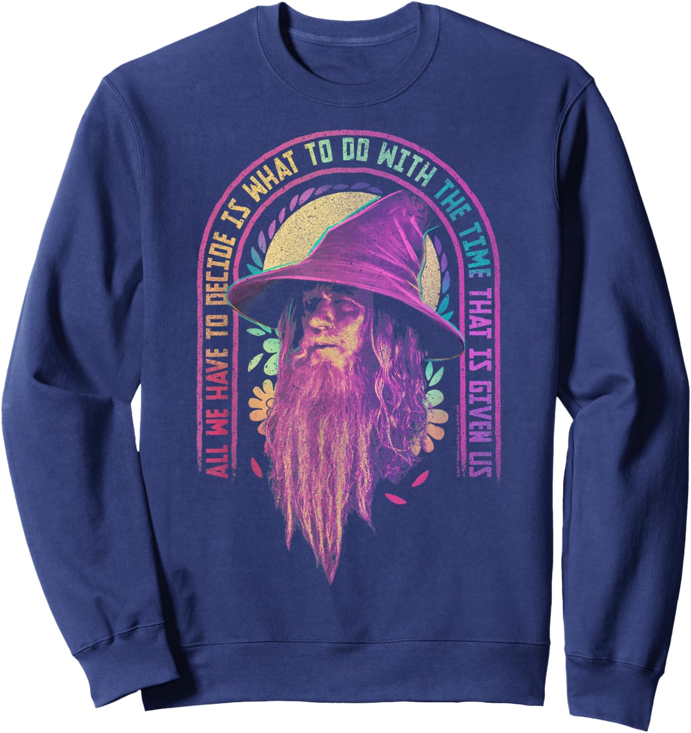 Lord of The Rings Gandalf Rainbow Quote Small Sweatshirt - Sweatshirt | Navy