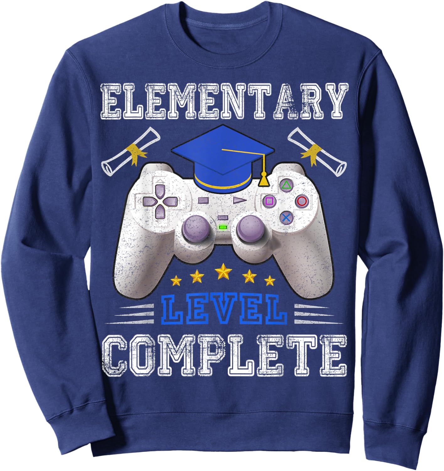 Elementary Level Complete Class Of 2025 Graduation Sweatshirt - Sweatshirt | Navy