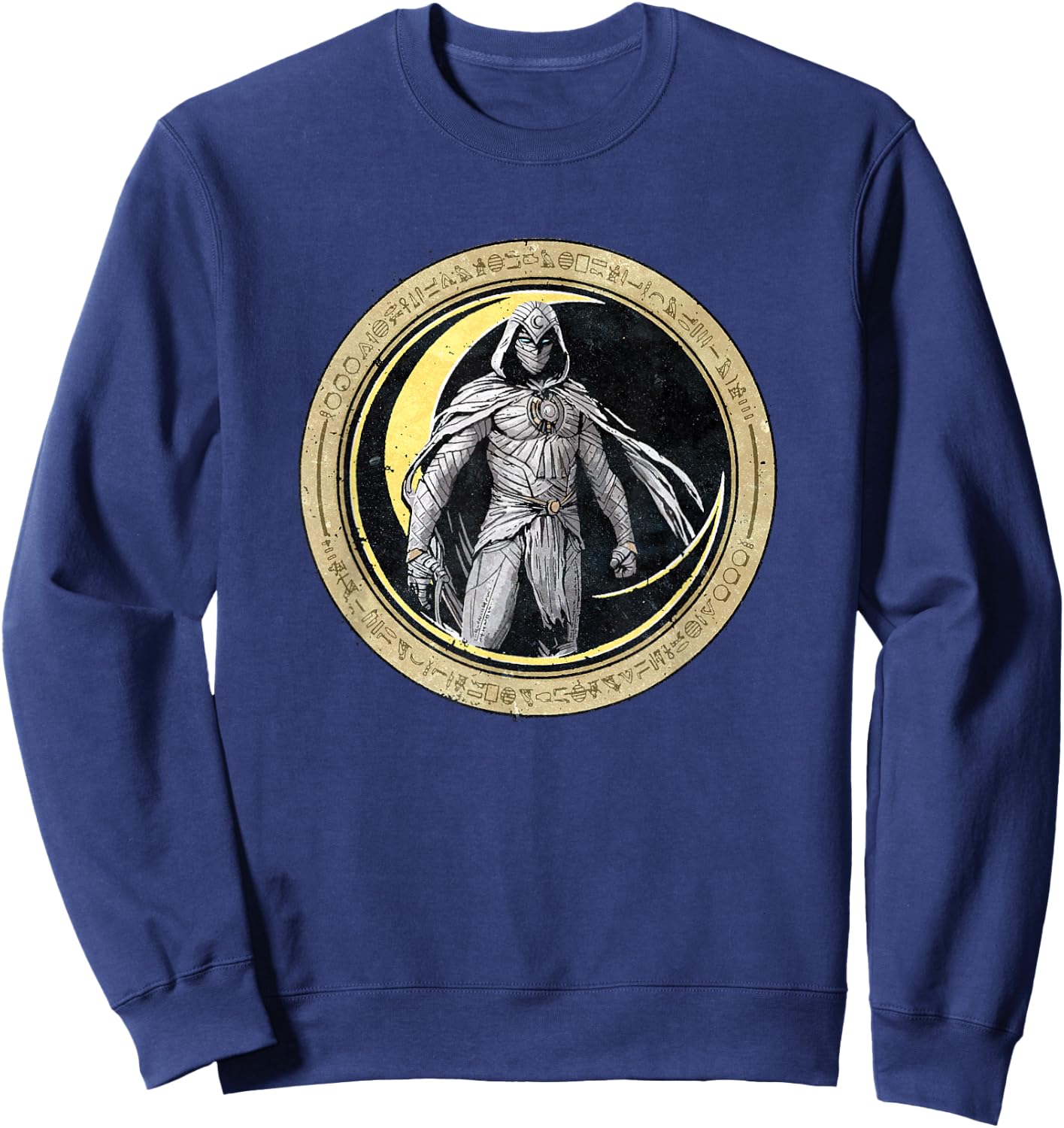 Marvel Moon Knight Crescent Egyptian Hieroglyphs Sweatshirt - Sweatshirt | Navy