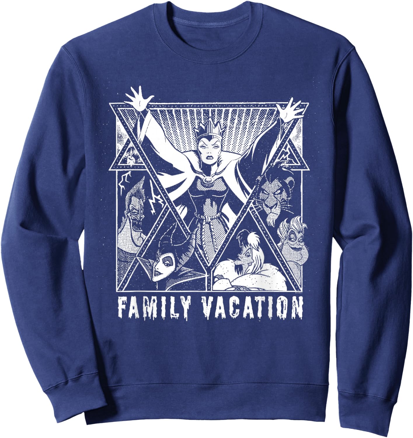 Disney Villains Graphic Print Group Family Vacation Trip Sweatshirt - Sweatshirt | Navy