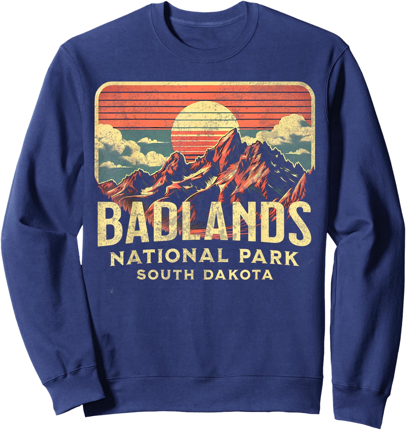 Badlands National Park , Small, Blue Sweatshirt - Sweatshirt | Navy