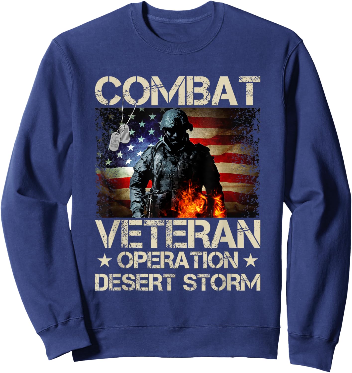 Memorial Day Veteran's Day Desert Storm Military Soldier Sweatshirt - Sweatshirt | Navy