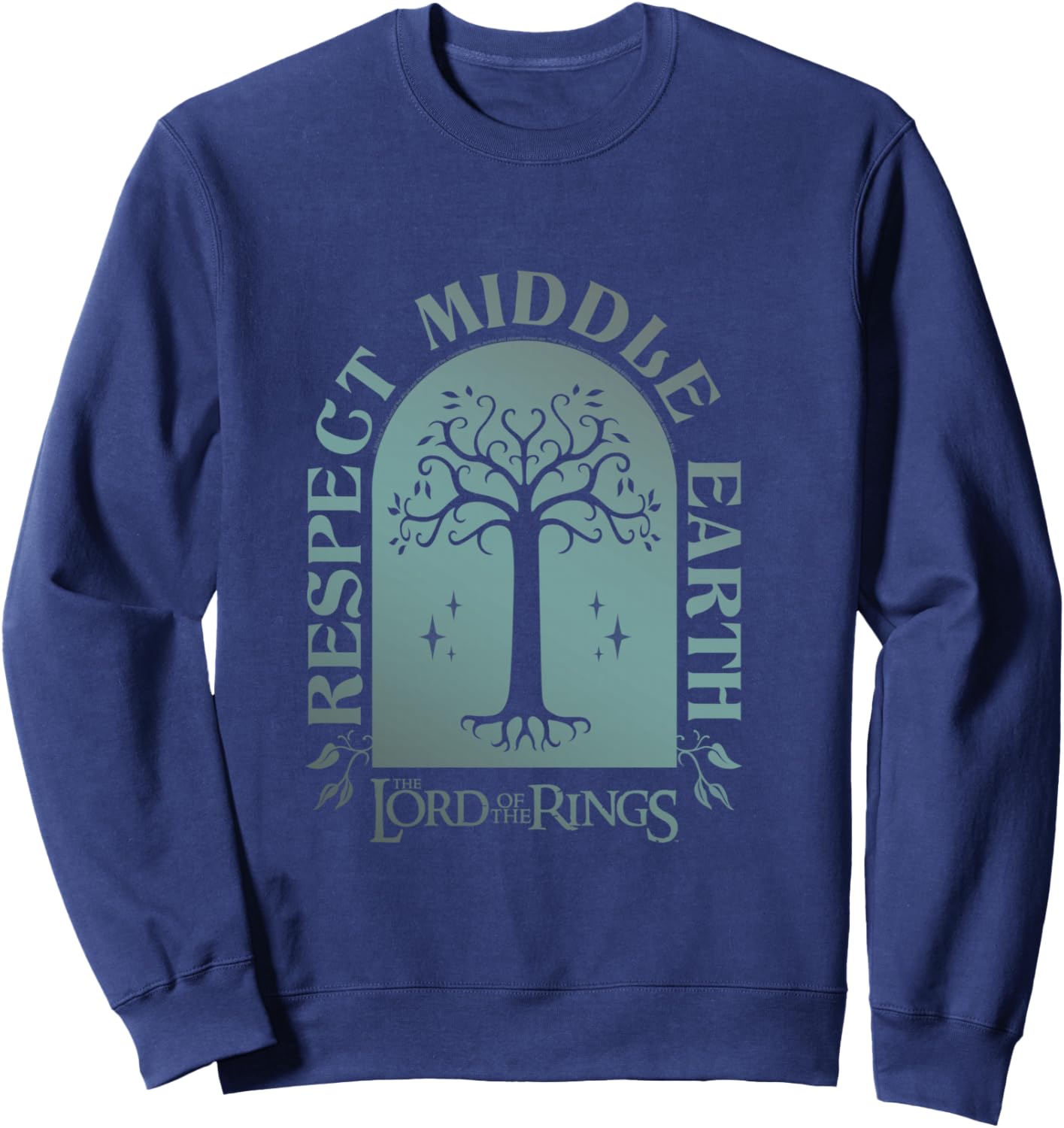 The Lord of the Rings Respect Middle Earth Tree Fantasy Sweatshirt - Sweatshirt | Navy
