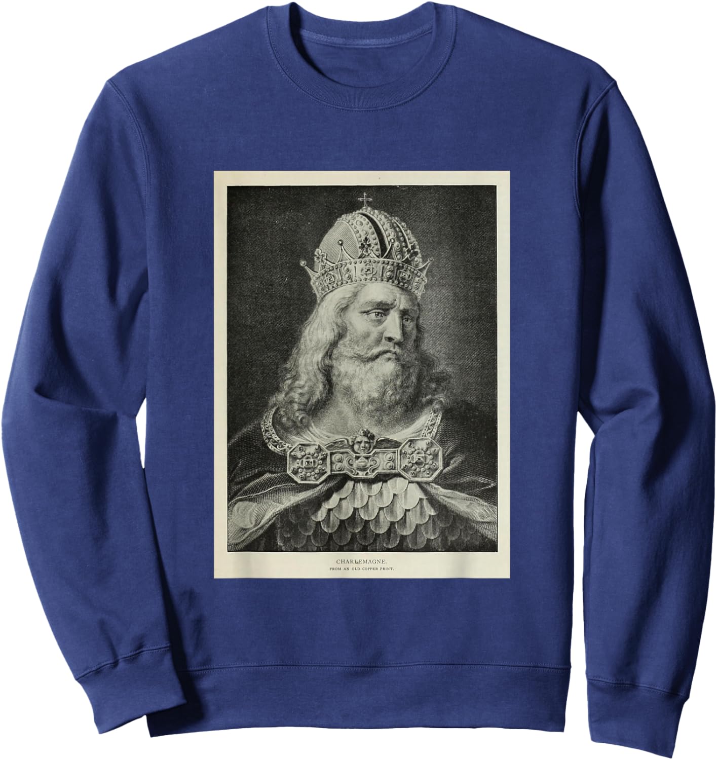 Vintage Charlemagne Illustrative Portrait (1912) Sweatshirt - Sweatshirt | Navy