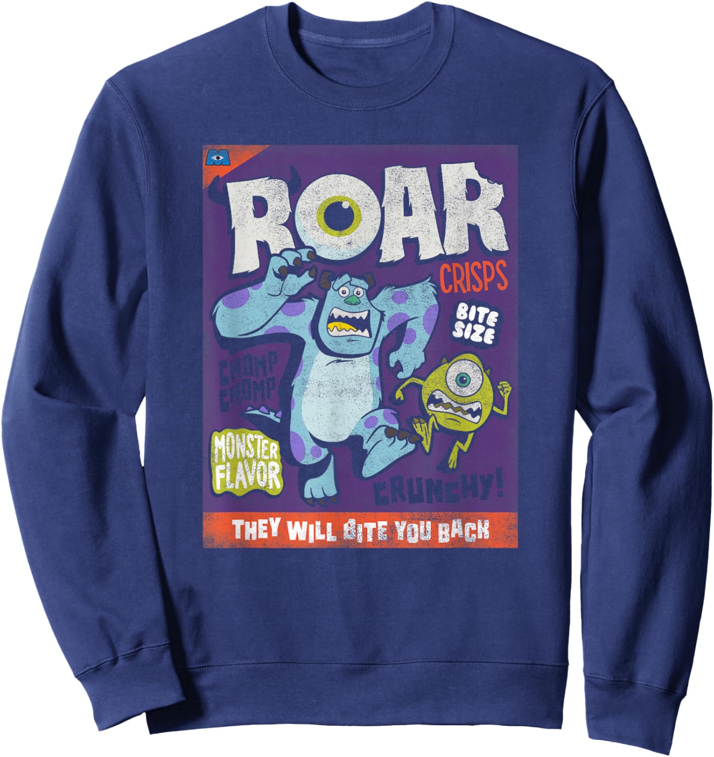 Disney Pixar Monsters Inc Halloween Roar Crisps Sweatshirt - Sweatshirt | Navy