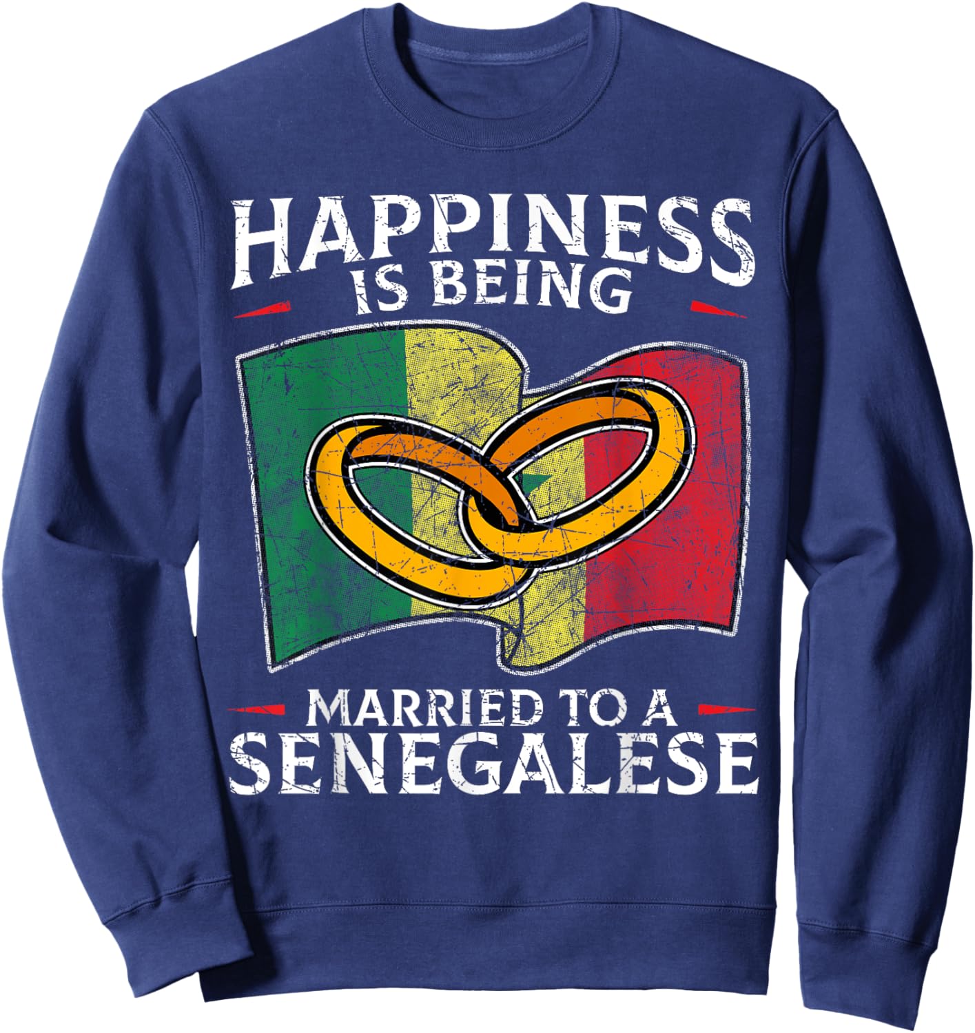 Senegalese Wedding Republic of Senegal Roots Flag Married Sweatshirt - Sweatshirt | Navy
