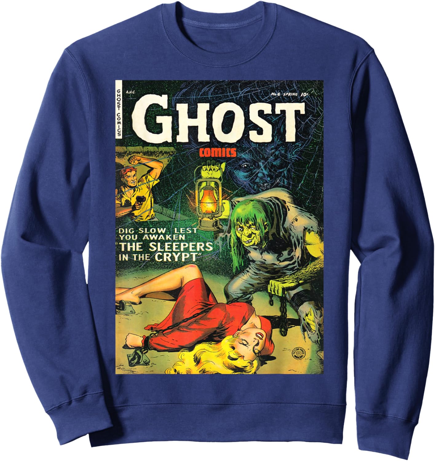 Halloween Horror Vintage Monster Comic Book Retro Scary Sweatshirt - Sweatshirt | Navy
