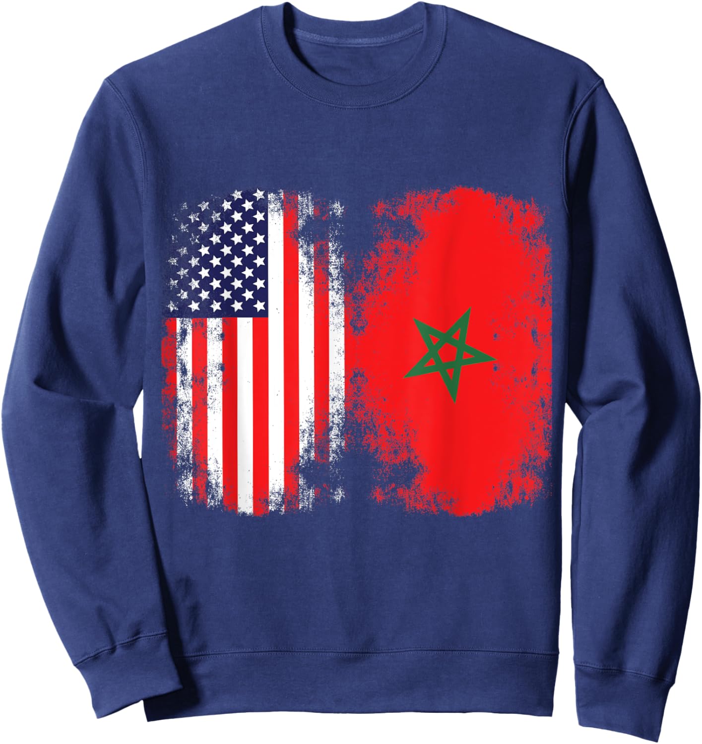 Moorish American Morocco Flag Moroccan Soccer Supporter Sweatshirt - Sweatshirt | Navy