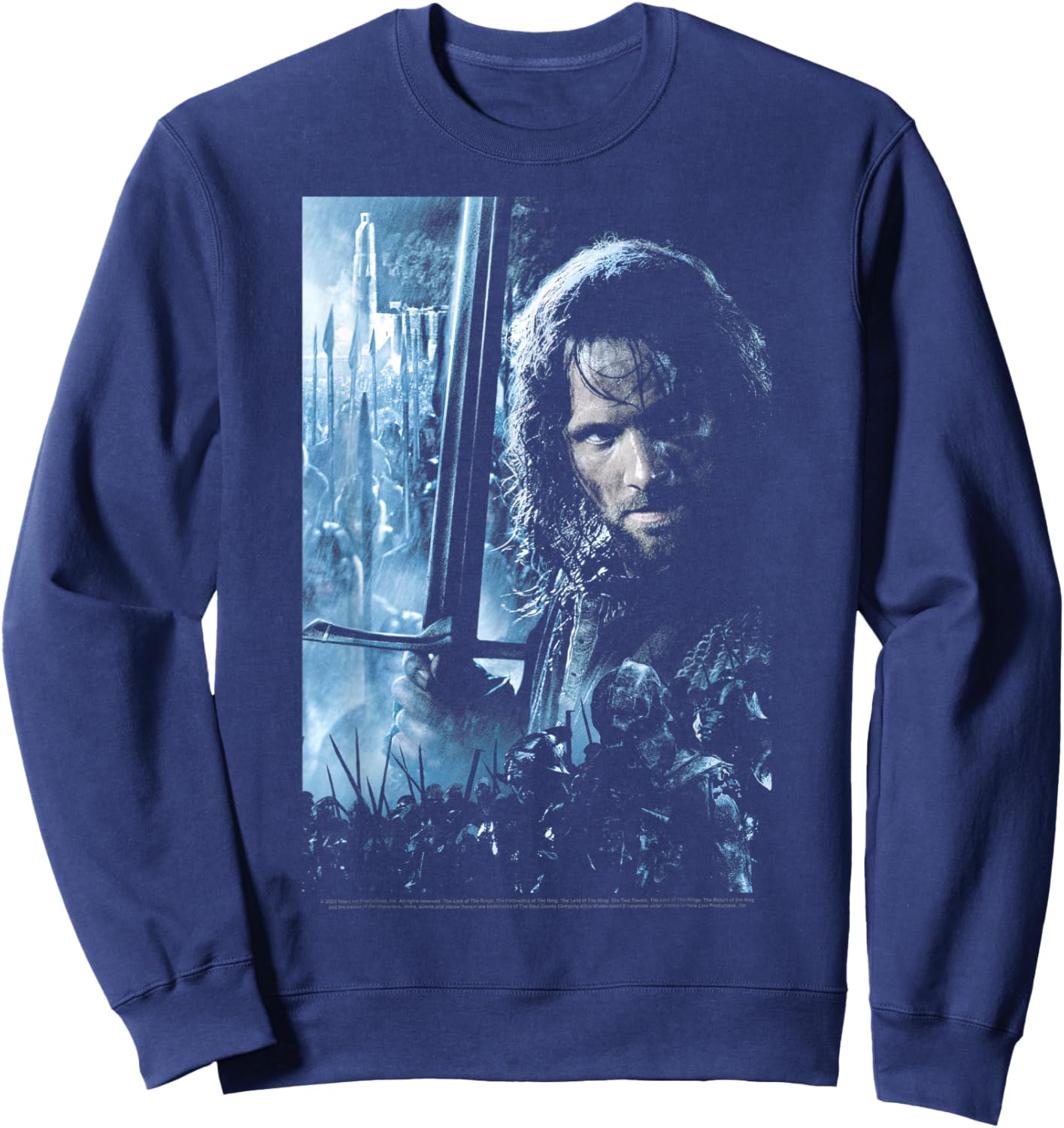 Lord of The Rings Aragorn Battle Poster Sweatshirt - Sweatshirt | Navy
