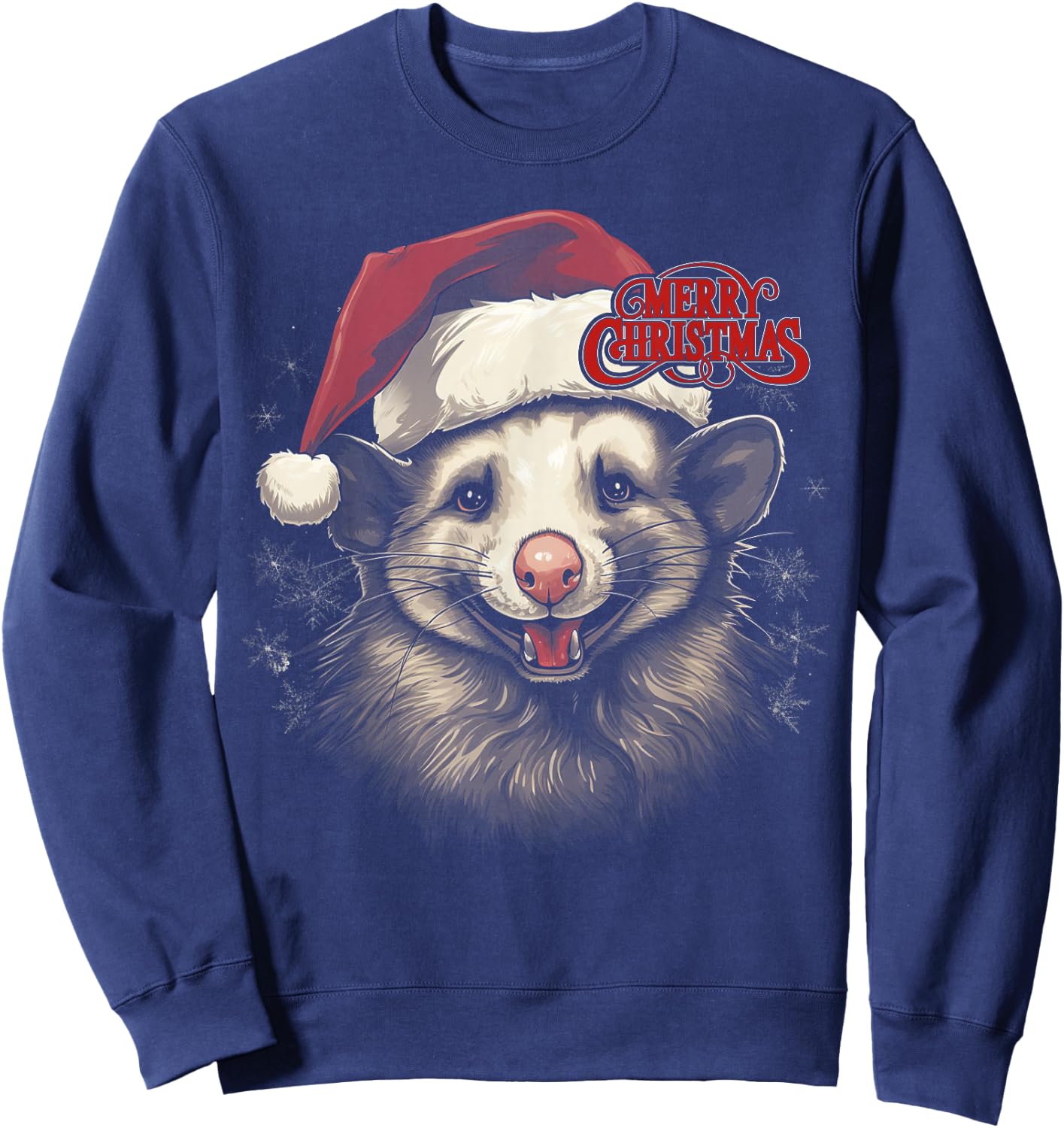 Opossum Possum Funny Merry Christmas Santa Matching Family Sweatshirt - Sweatshirt | Navy