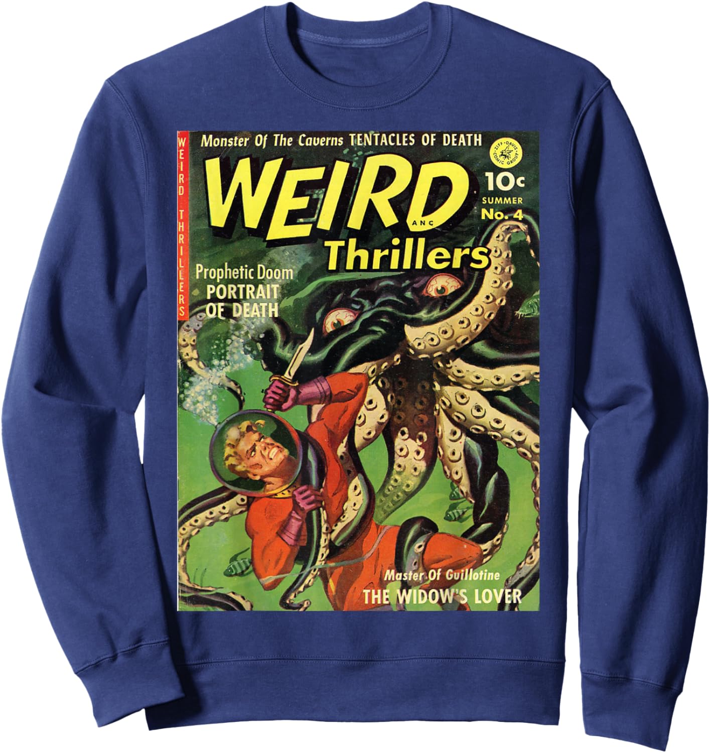 Halloween Horror Monster Vintage Comic Book Retro Funny Sweatshirt - Sweatshirt | Navy