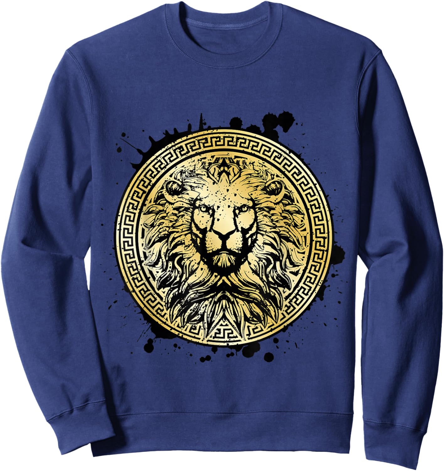Lion Mythology Gold Beast Workout Motivation Gym Fitness Sweatshirt - Sweatshirt | Navy