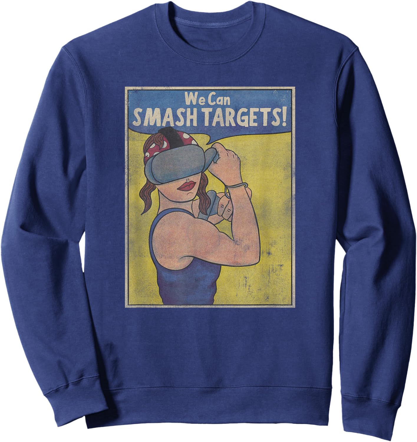 VR Fitness - Virtual Reality Workout - We Can Smash Targets Sweatshirt - Sweatshirt | Navy
