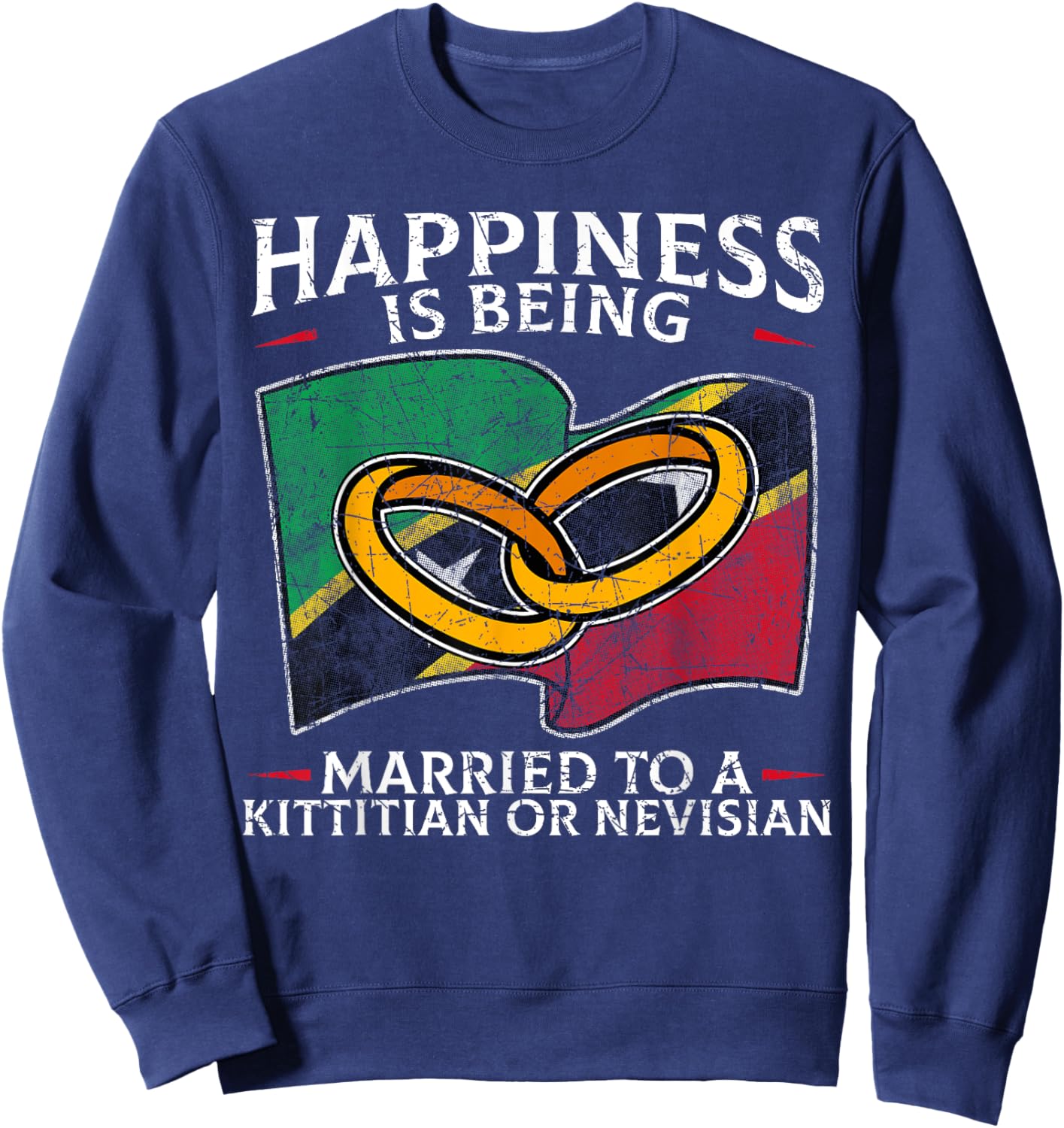 Saint Kitts and Nevis Marriage Kittitian or Nevisian Married Sweatshirt - Sweatshirt | Navy