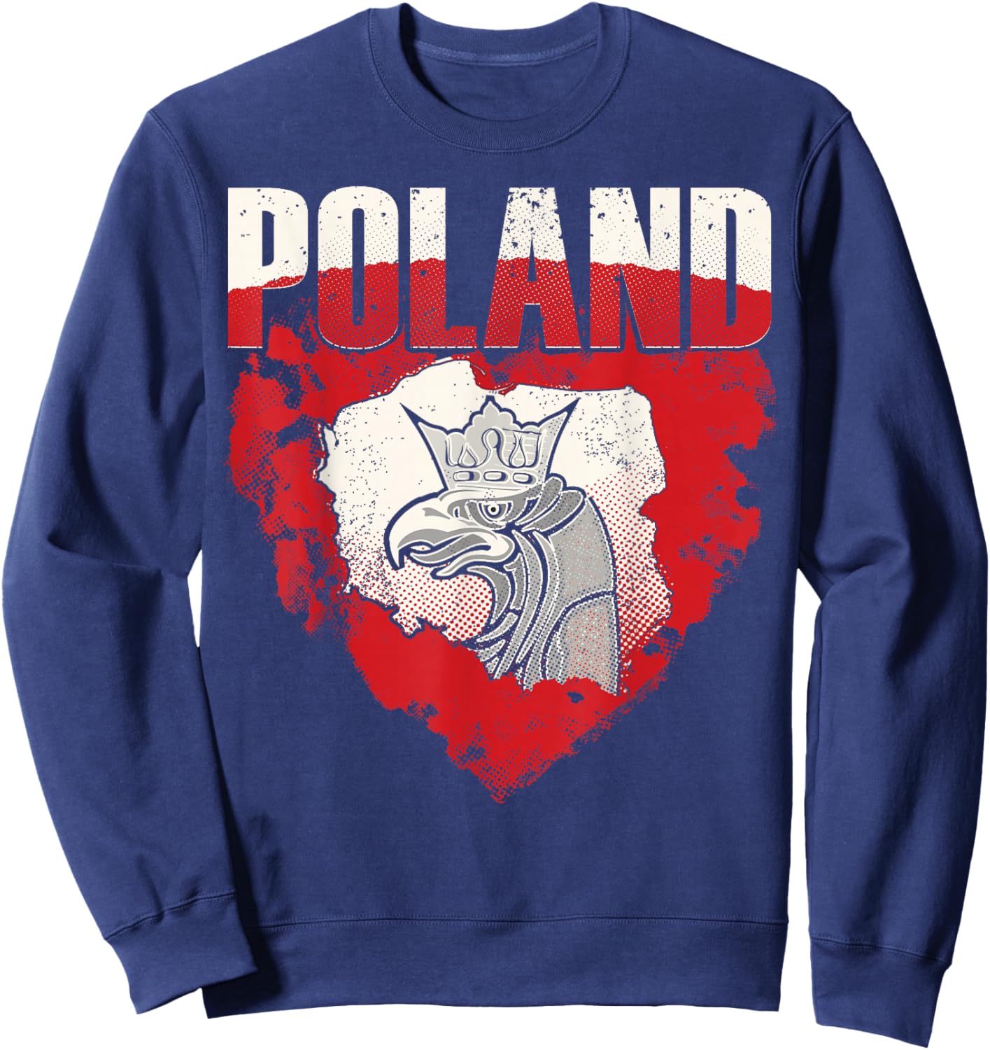 Polish Eagle Shirt Poland Flag Map Polska Sweatshirt - Sweatshirt | Navy