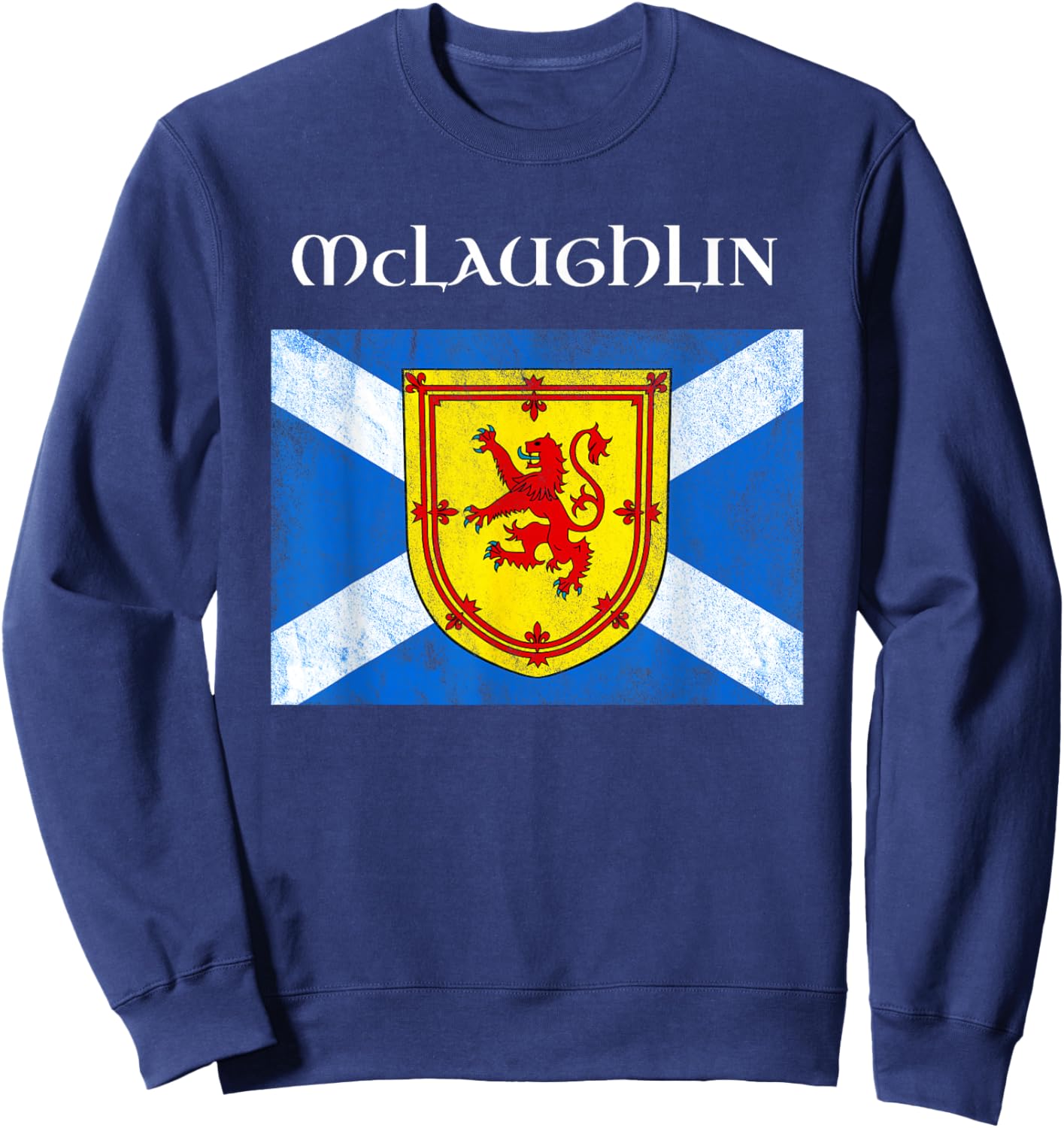 McLaughlin Scottish Clan Family Name Scotland Flag Sweatshirt - Sweatshirt | Navy