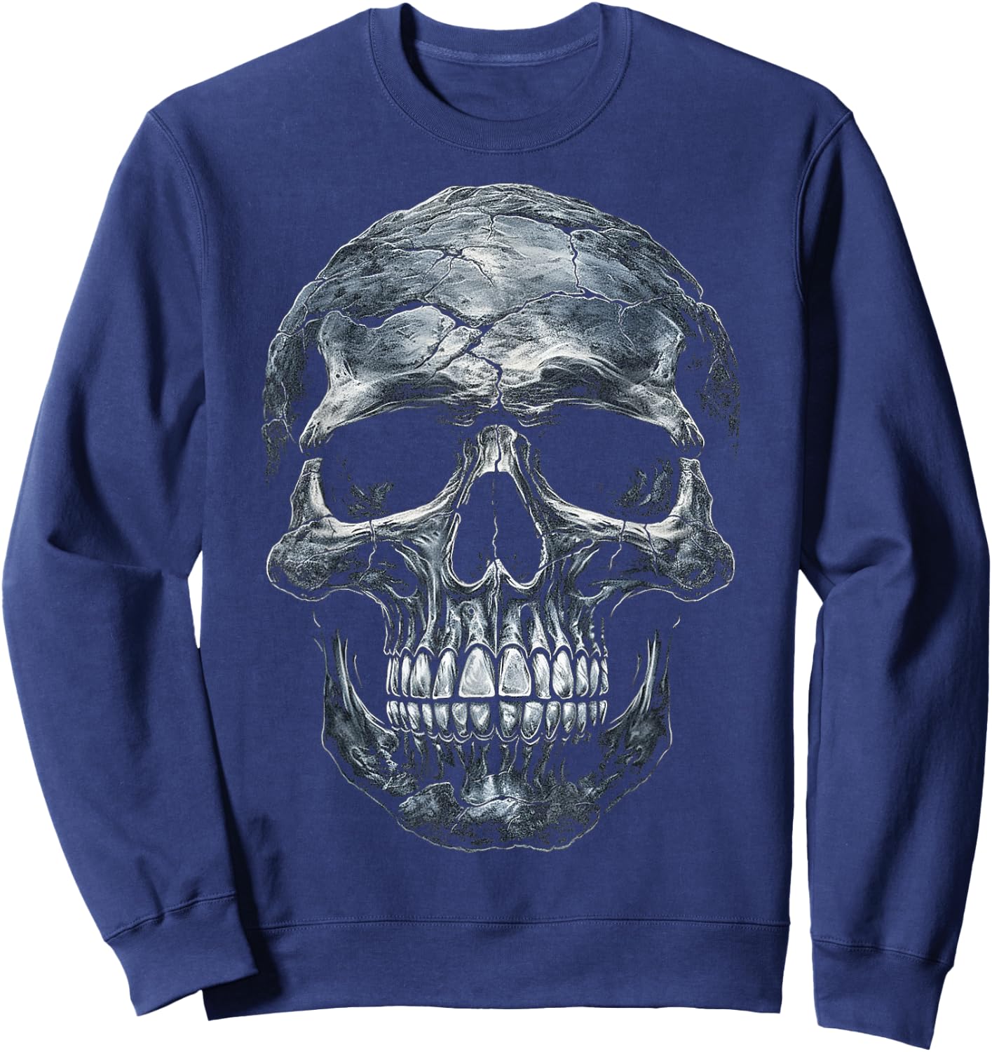 Skull Motif Artwork Art Skull Sweatshirt - Sweatshirt | Navy