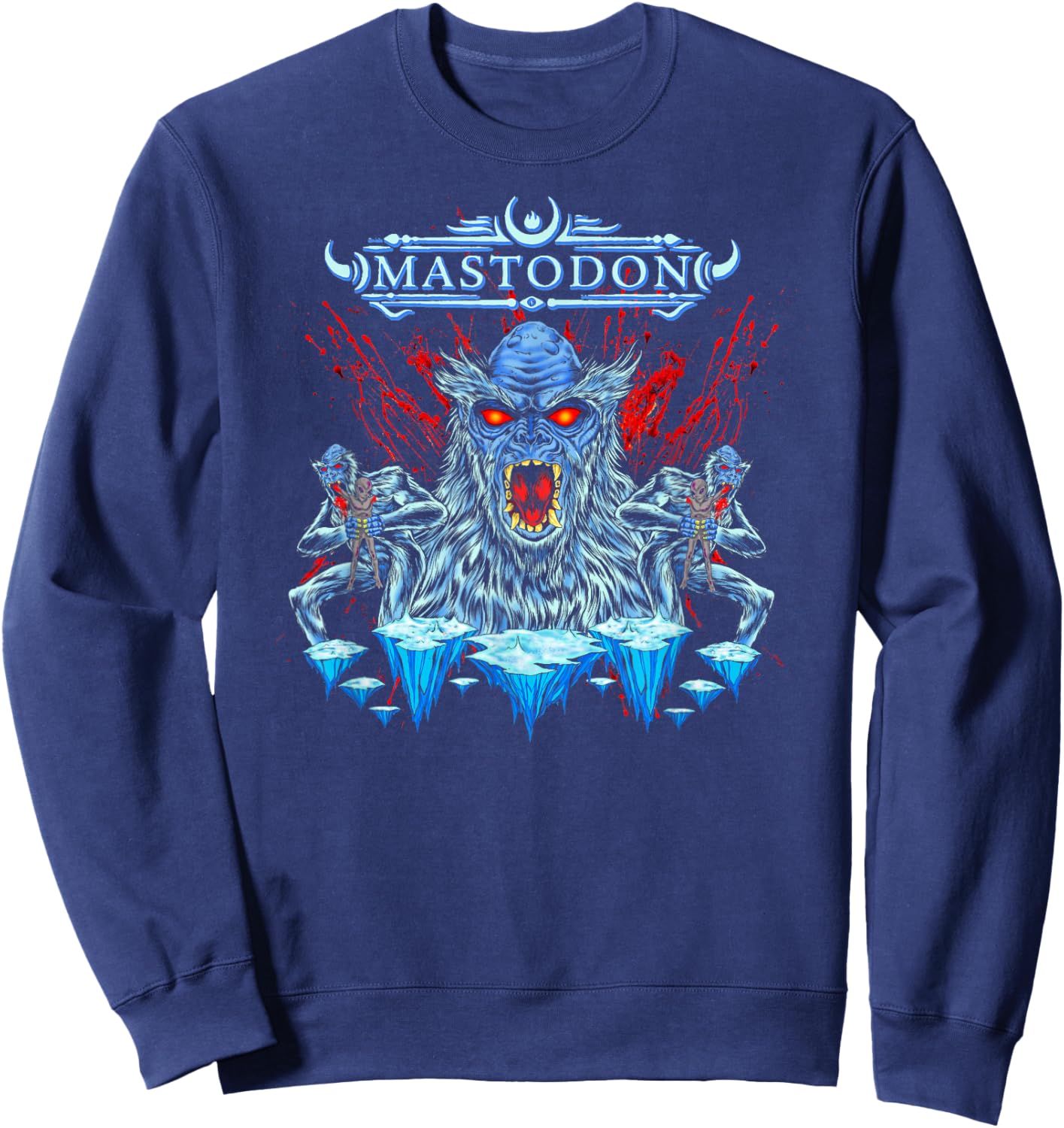 Mastodon - Sasquatch Aliens Blood Sweatshirt - Sweatshirt | Navy