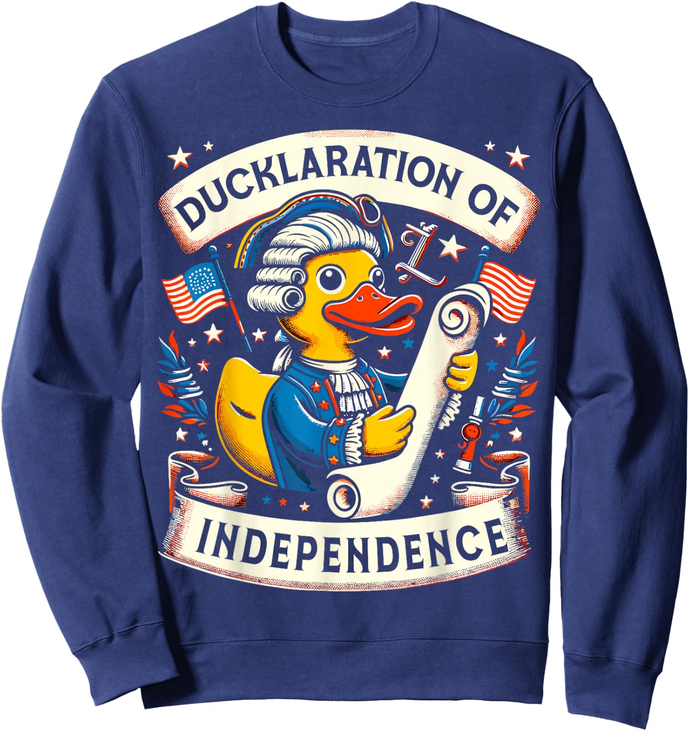 Ducklaration of Independence 4th of July Funny July Fourth Kids Men Sweatshirt - Sweatshirt | Navy