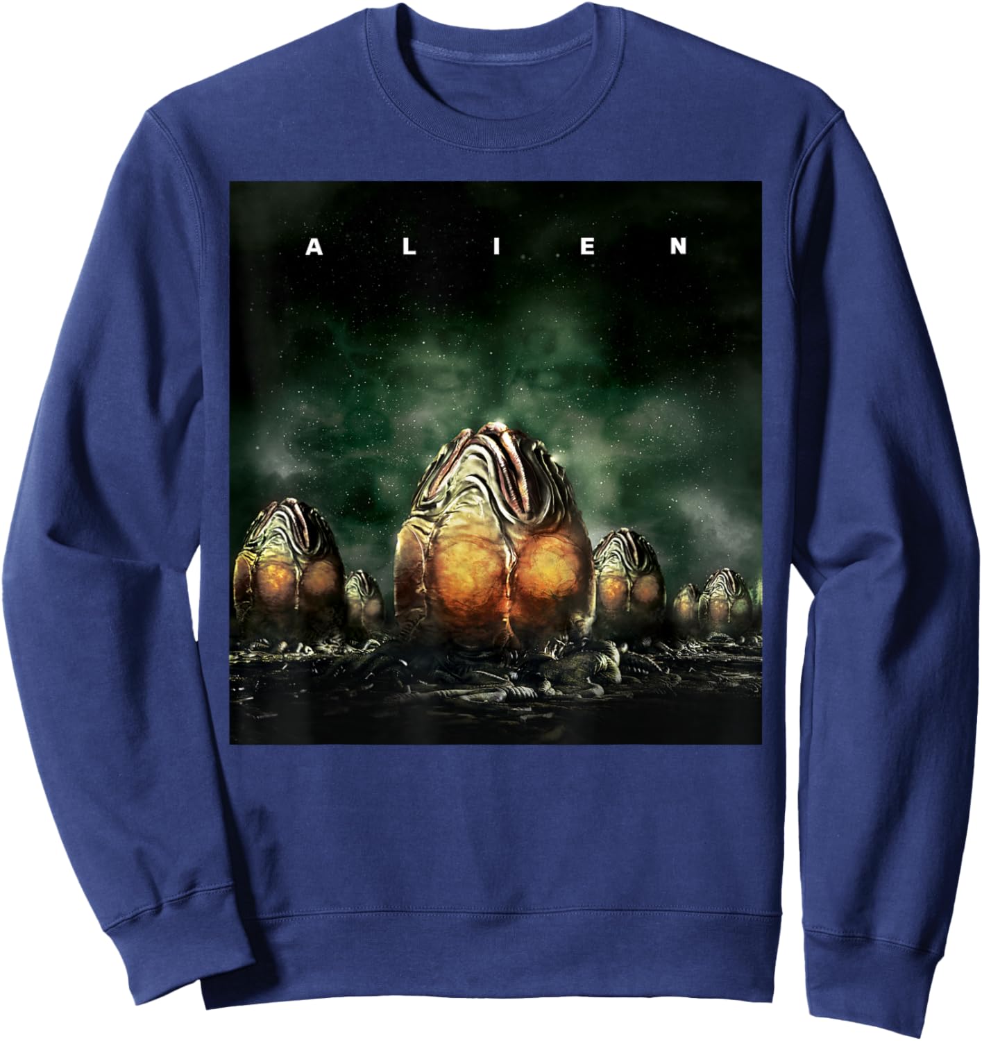 Alien Xenomorph Eggs Movie Poster Sweatshirt - Sweatshirt | Navy