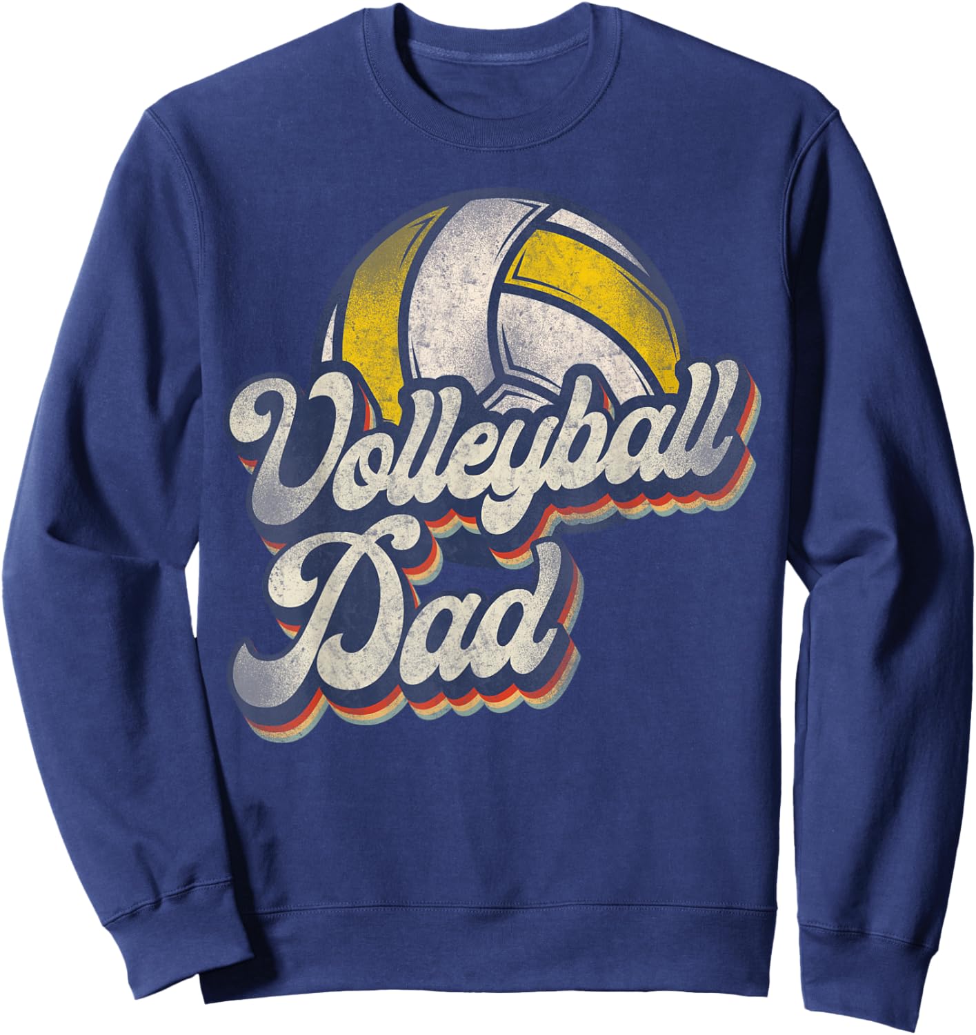 Volleyball Player Team Dad Father Retro Vintage Volleyball Sweatshirt - Sweatshirt | Navy