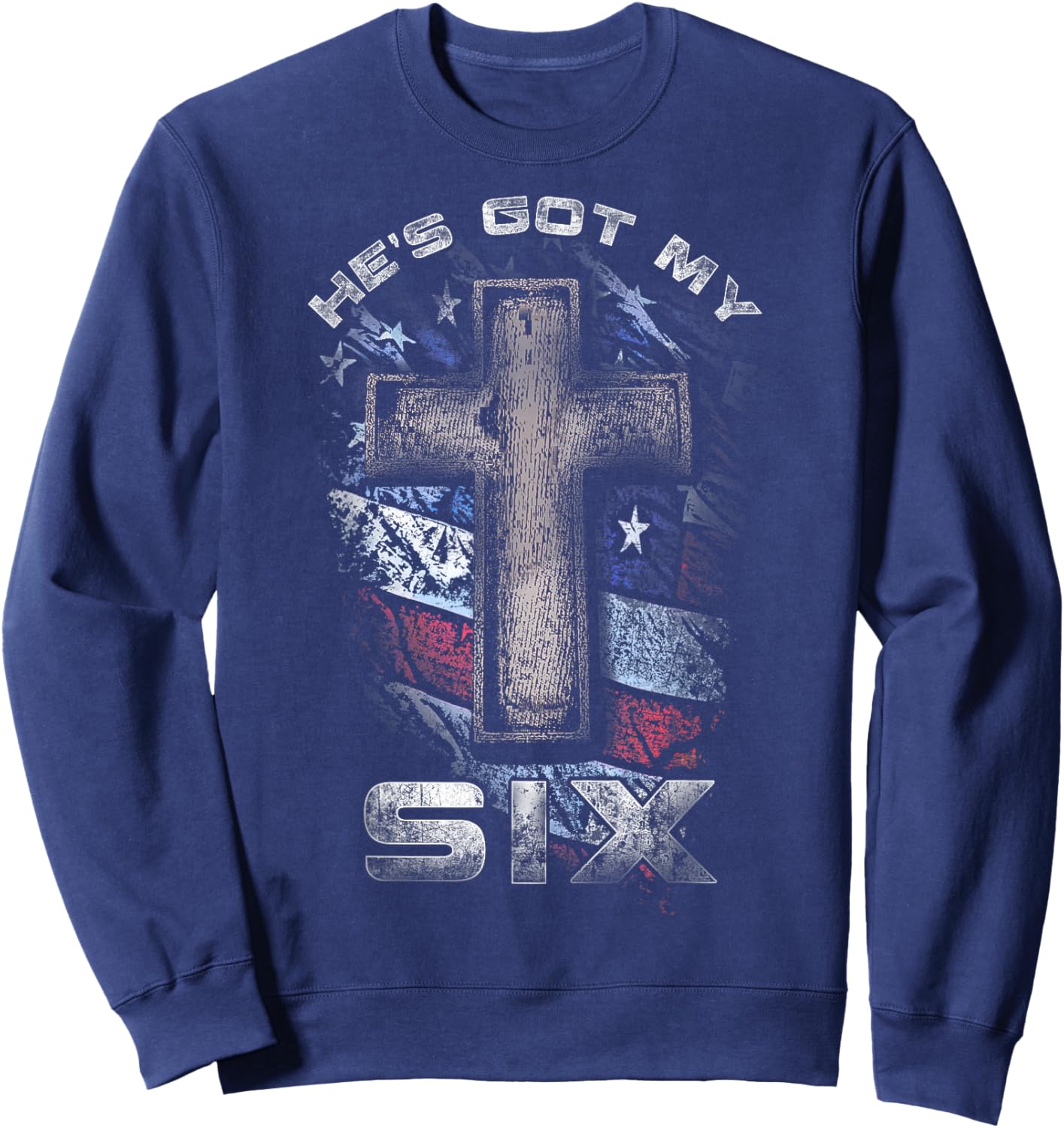 God's got my SIX! Sweatshirt - Sweatshirt | Navy