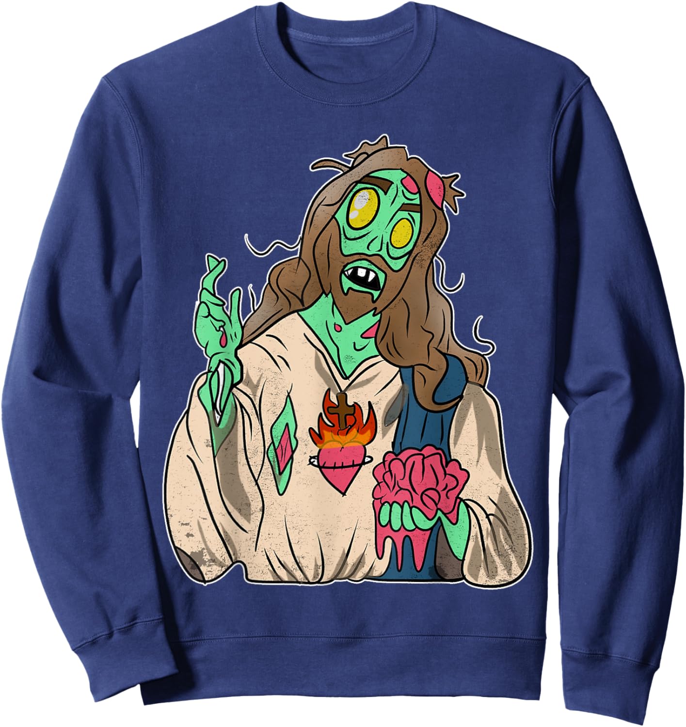 Zombie Jesus Day | Easter | Zombie Jesus Sweatshirt - Sweatshirt | Navy