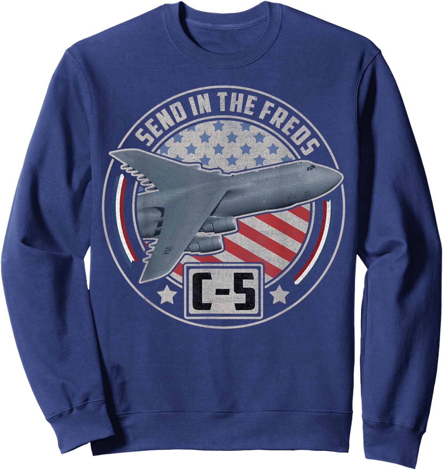 C-5 Galaxy US Military Cargo Aircraft Sweatshirt - Sweatshirt | Navy