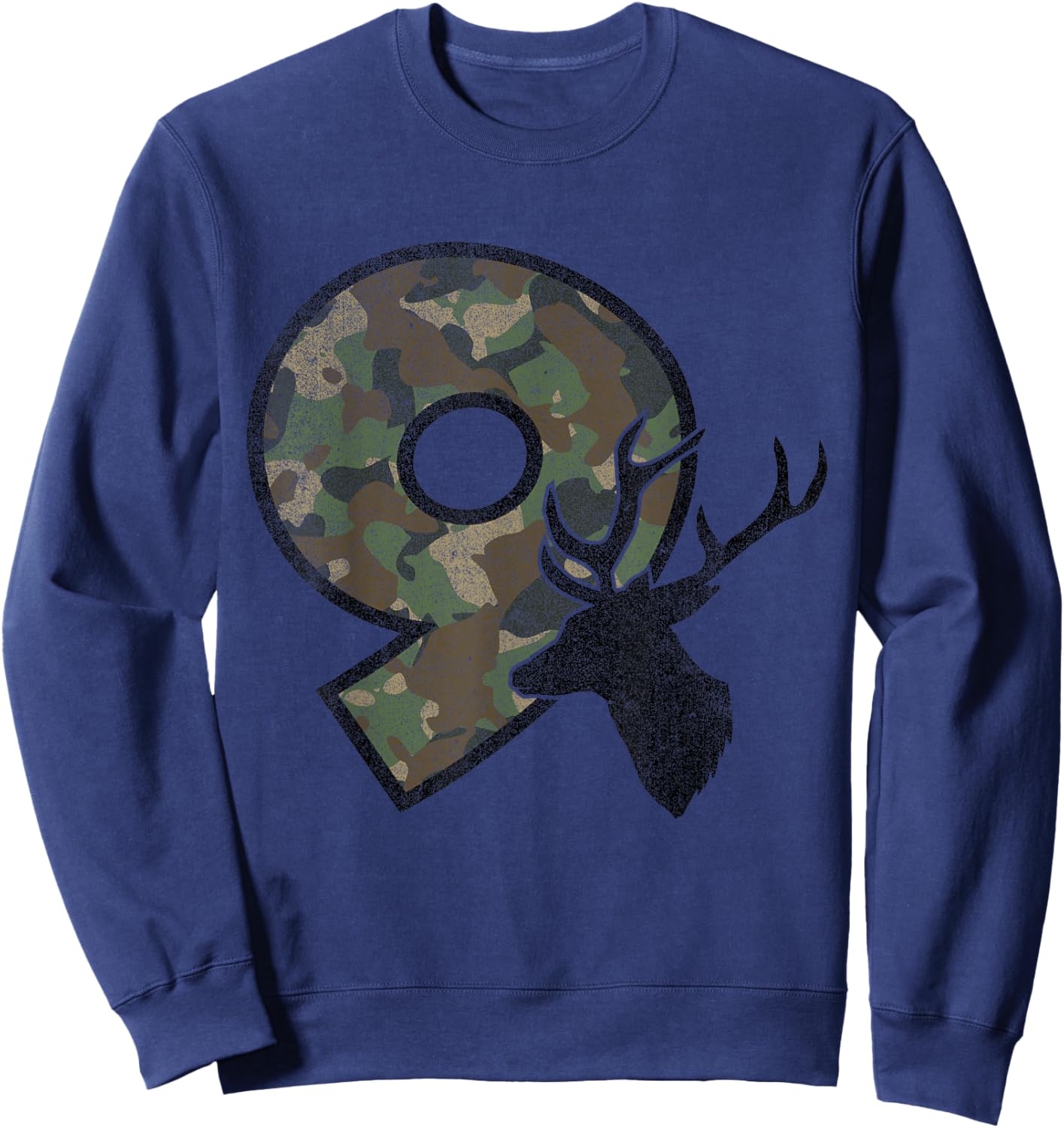 9 Nine Year Old Boy Ninth Birthday Country Camo Deer Hunter Sweatshirt - Sweatshirt | Navy