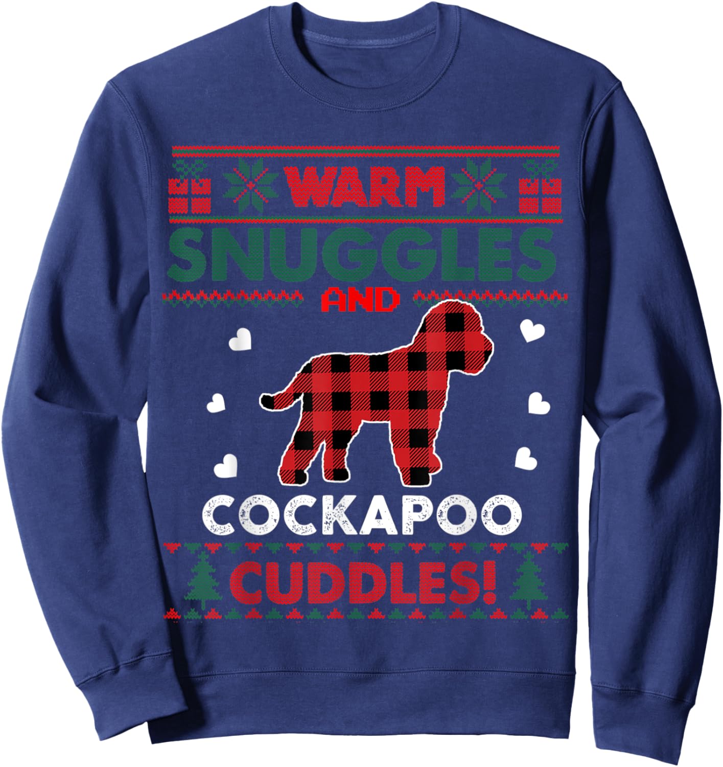 Cockapoo Dog Christmas Pajama Dog Pet Ugly Christmas Sweater Men Women Kids Sweatshirt - Sweatshirt | Navy