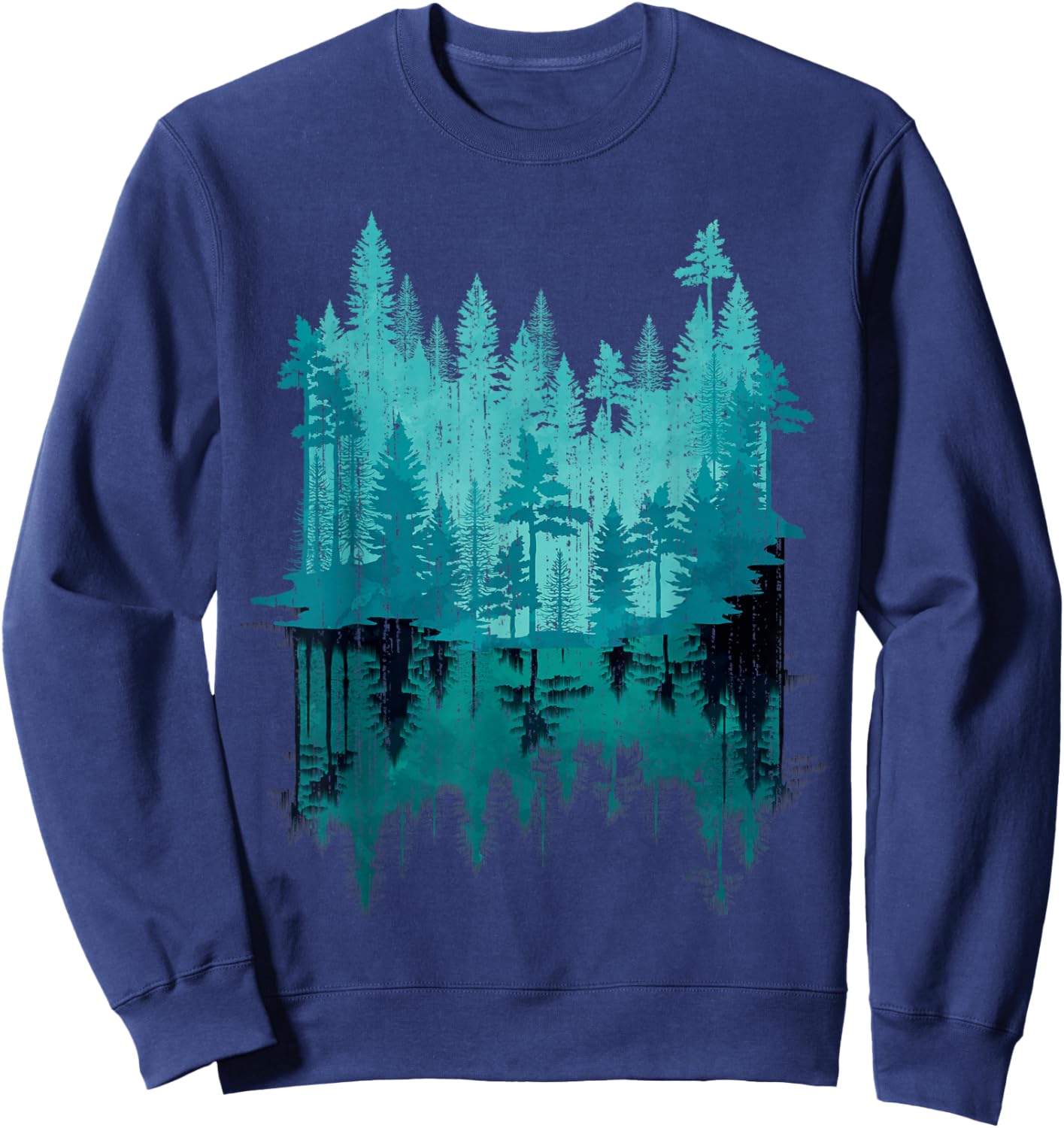 Outdoor Forest Landscape Tree Reflection Nature Sweatshirt - Sweatshirt | Navy