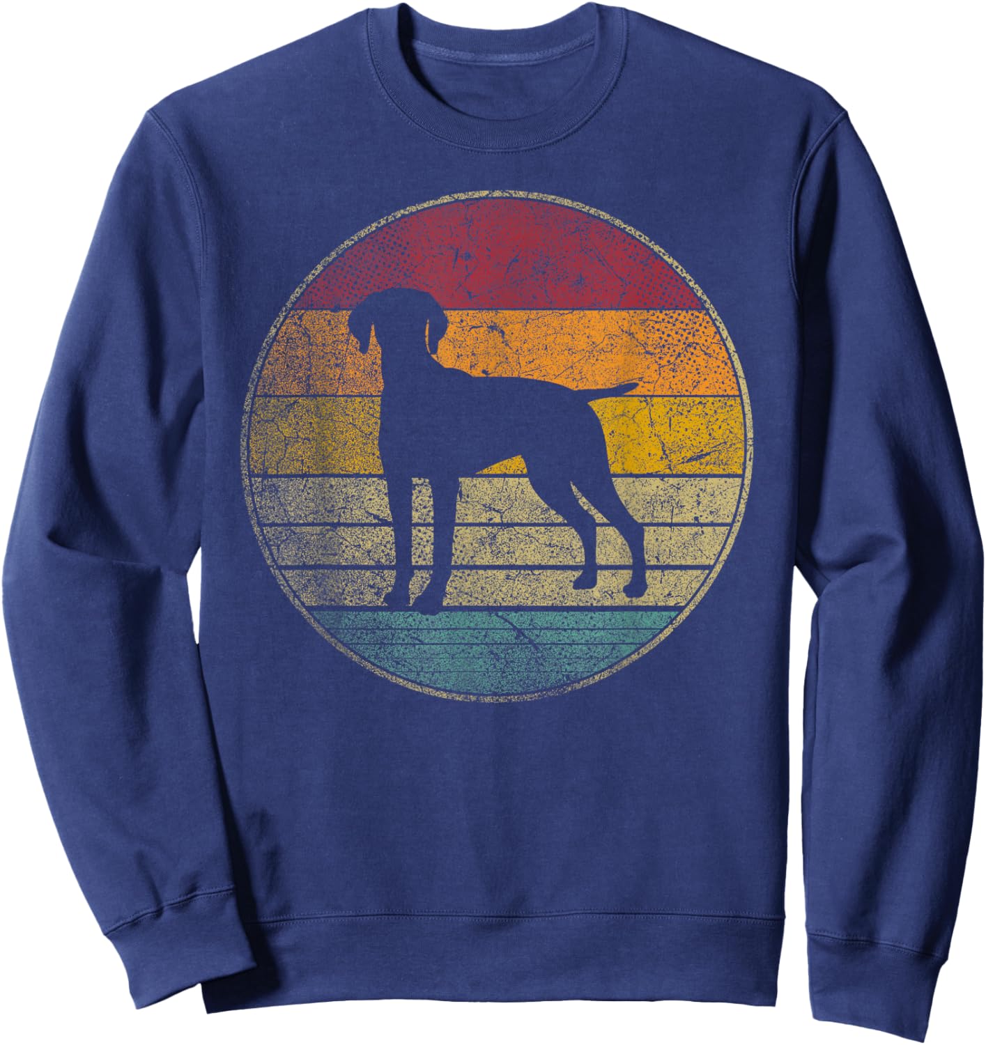 Vizsla Dog Pet Vintage Distressed Retro Style 70s 80s Gift Women Kids Sweatshirt - Sweatshirt | Navy