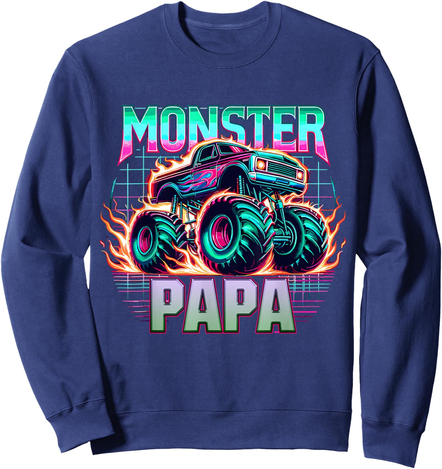 Monster Truck Papa Monster Truck Are My Jam Truck Lovers Sweatshirt - Sweatshirt | Navy