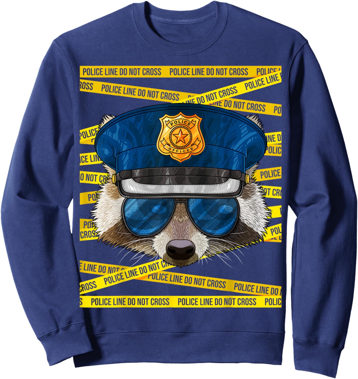 Raccoon Police Officer Policeman Funny Police Animal Sweatshirt - Sweatshirt | Navy