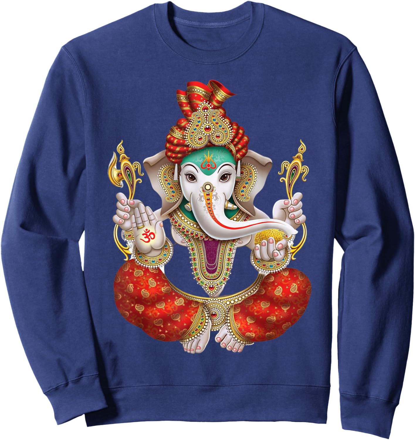 Ganesh Hindu Deity Lord Ganesha Black Sweatshirt - Sweatshirt | Navy