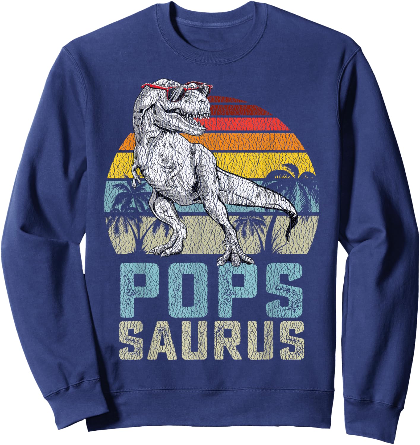 Popssaurus T Rex Dinosaur Pops Saurus Family Matching Sweatshirt - Sweatshirt | Navy
