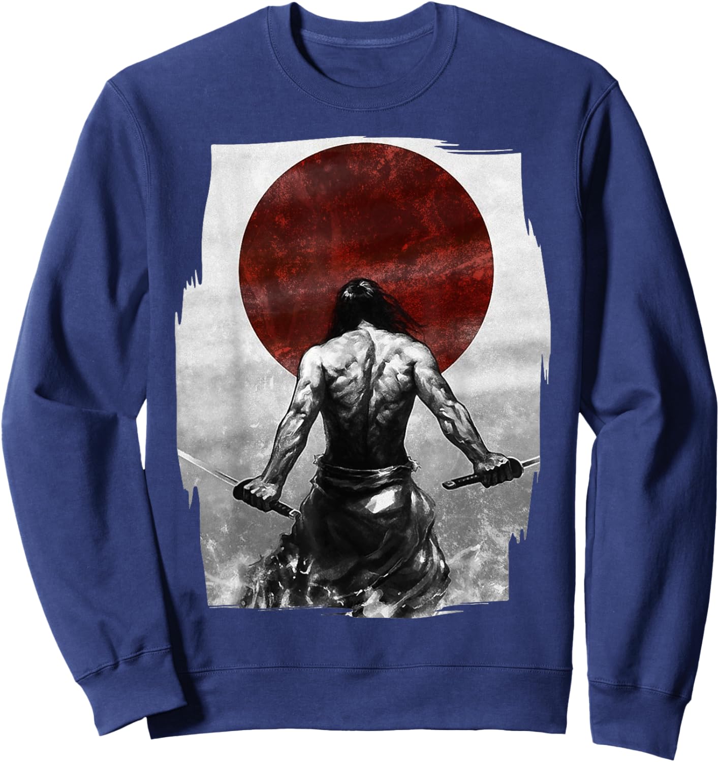 Samurai Warrior Vintage Fighter Retro Bushido Japanese Sweatshirt - Sweatshirt | Navy