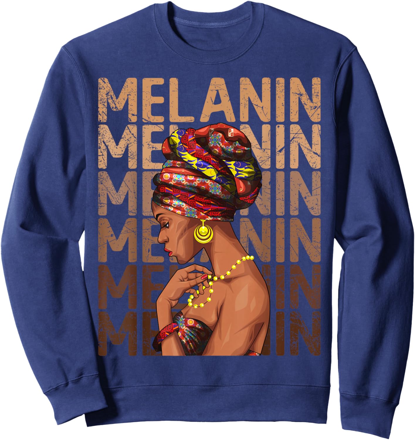 Black Strong Women Afro Love Melanin African Girl Sweatshirt - Sweatshirt | Navy