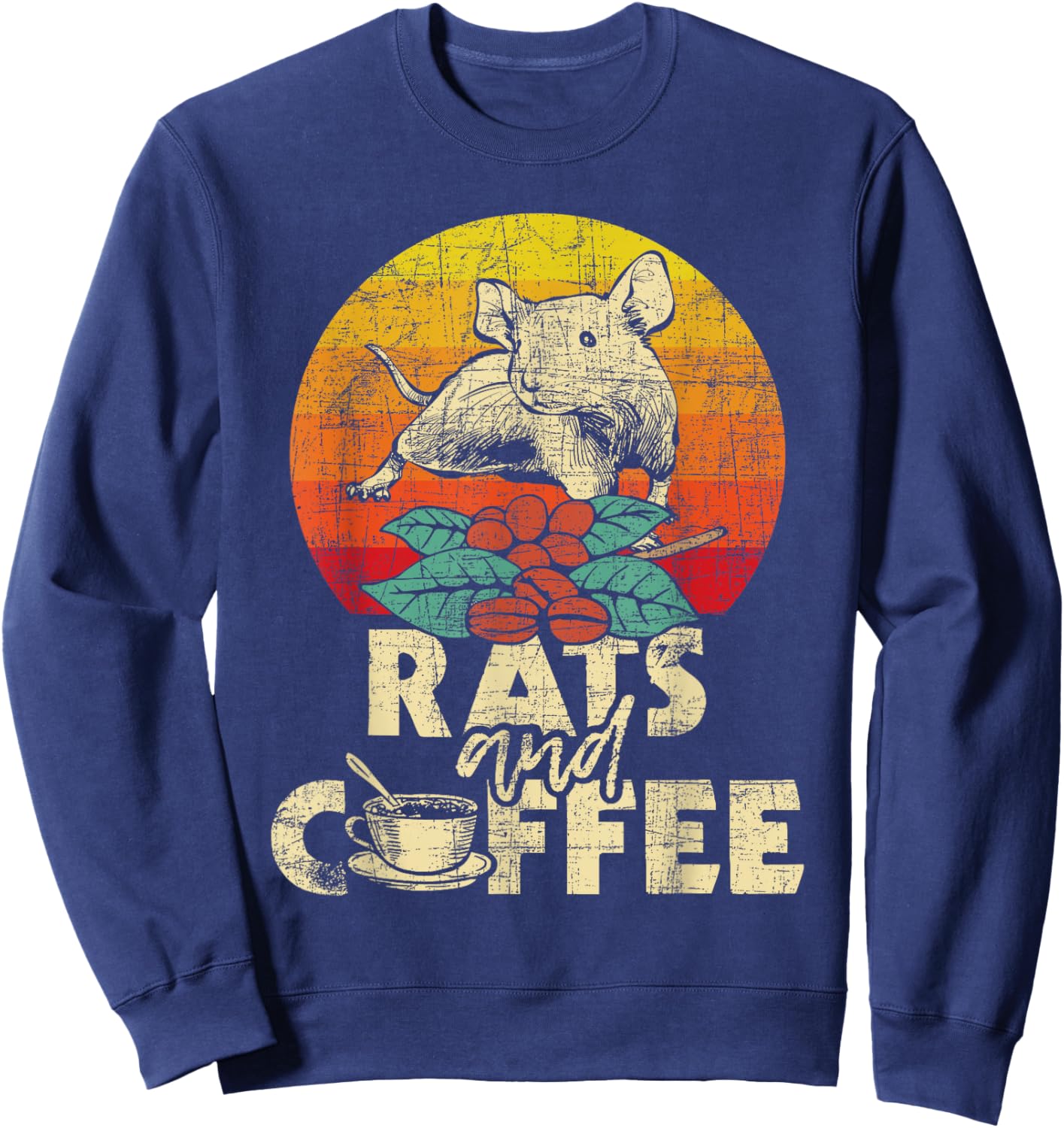 Rats And Coffee - Rodent Mouse Lover Rat Whisperer Sweatshirt - Sweatshirt | Navy
