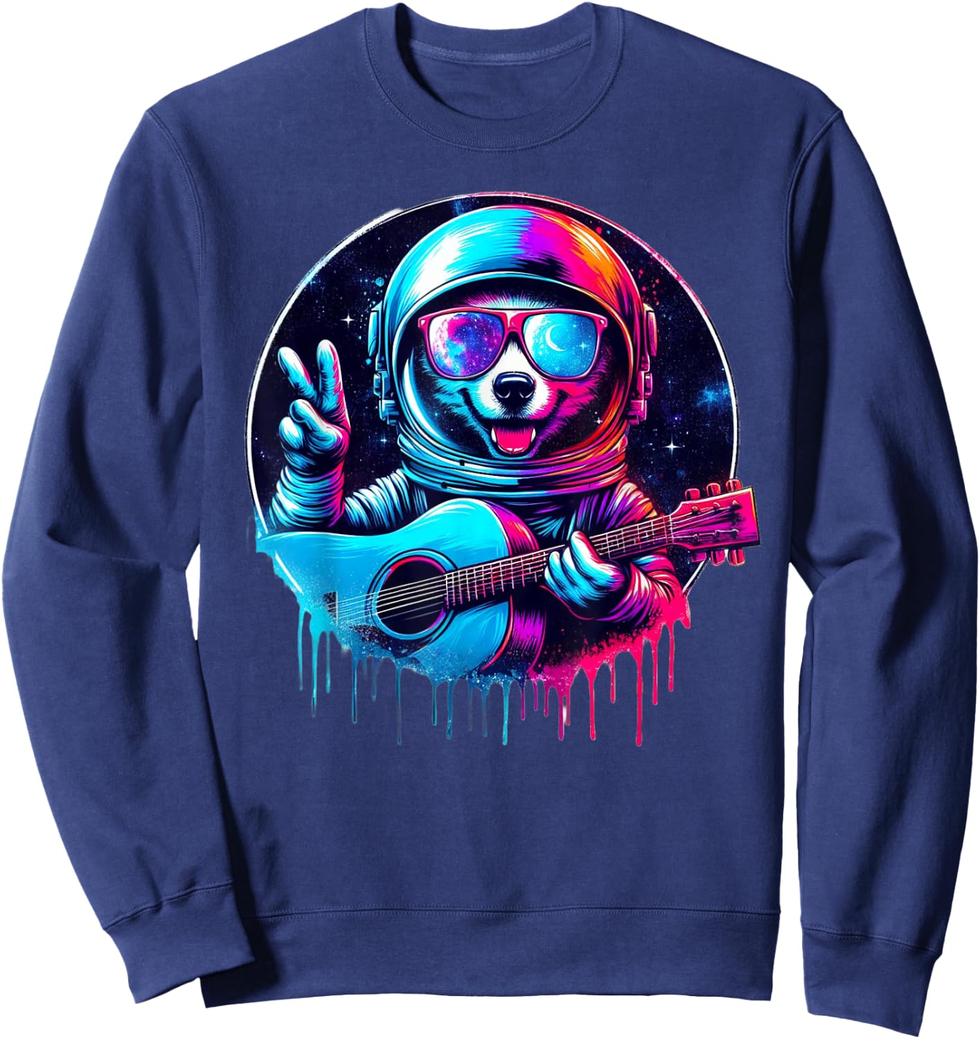 Rock On, Astronaut Dog! Sweatshirt - Sweatshirt | Navy