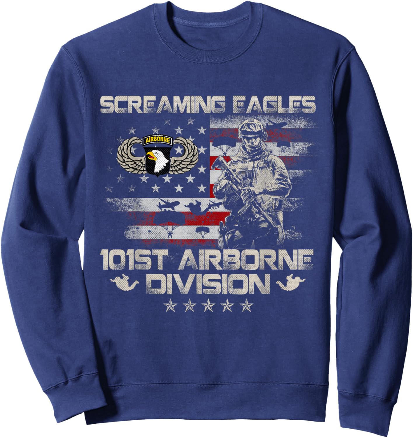 Screaming Eagle 101st Airborne Division Veteran Sky Soldier Sweatshirt - Sweatshirt | Navy
