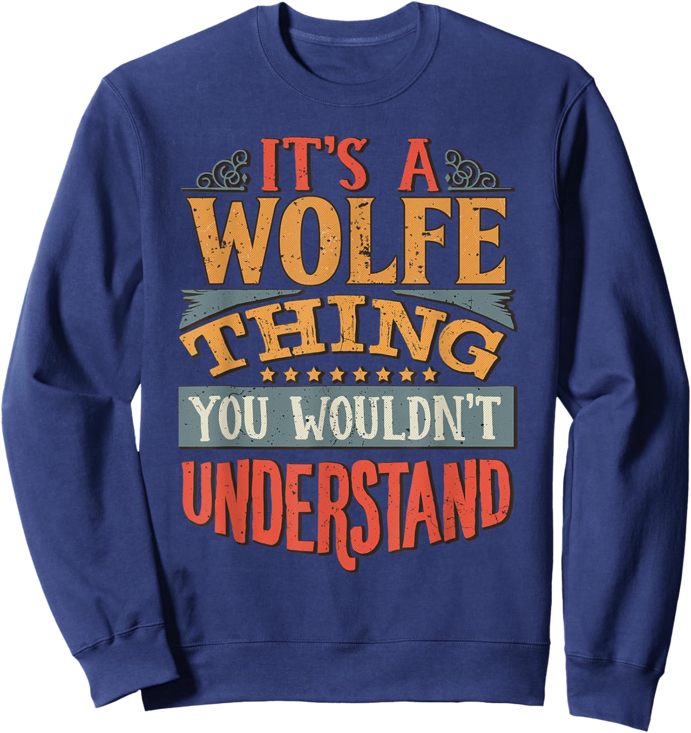 Wolfe Name Sweatshirt - Sweatshirt | Navy