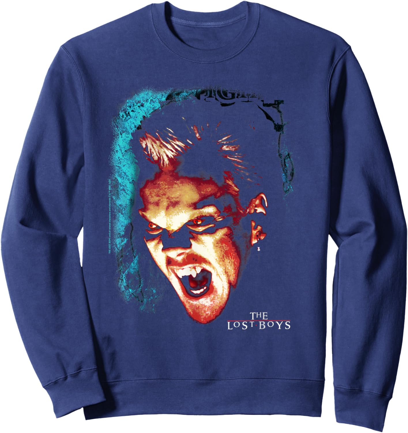 Lost Boys David Big Face Snarl Transparent Sweatshirt - Sweatshirt | Navy
