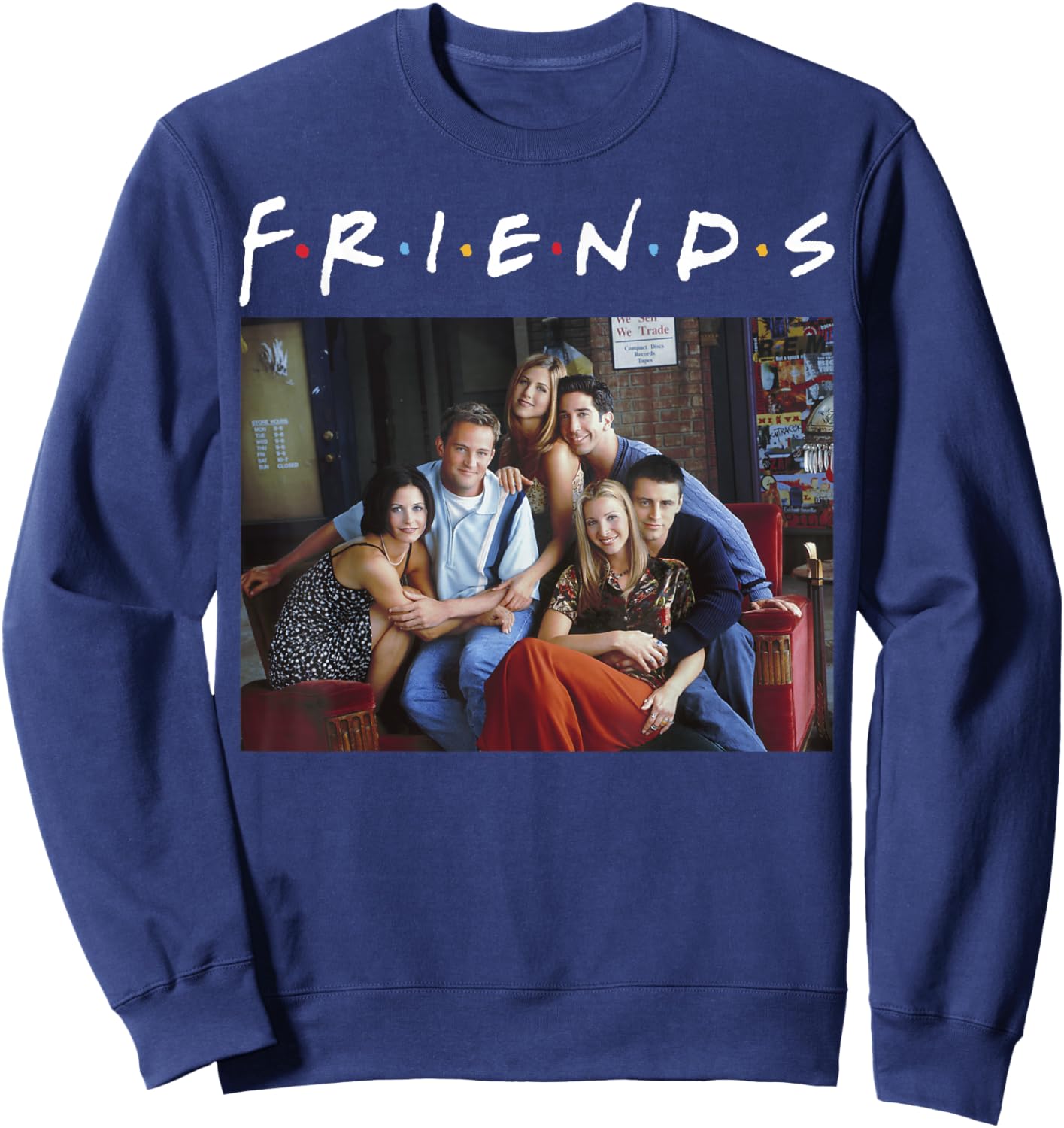 Friends Classic Logo Group Portrait Small Sweatshirt - Sweatshirt | Navy