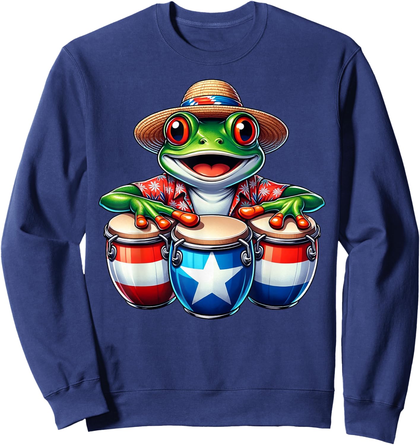 Puerto Rico Coqui Frog Taino Boricua Sweatshirt - Sweatshirt | Navy