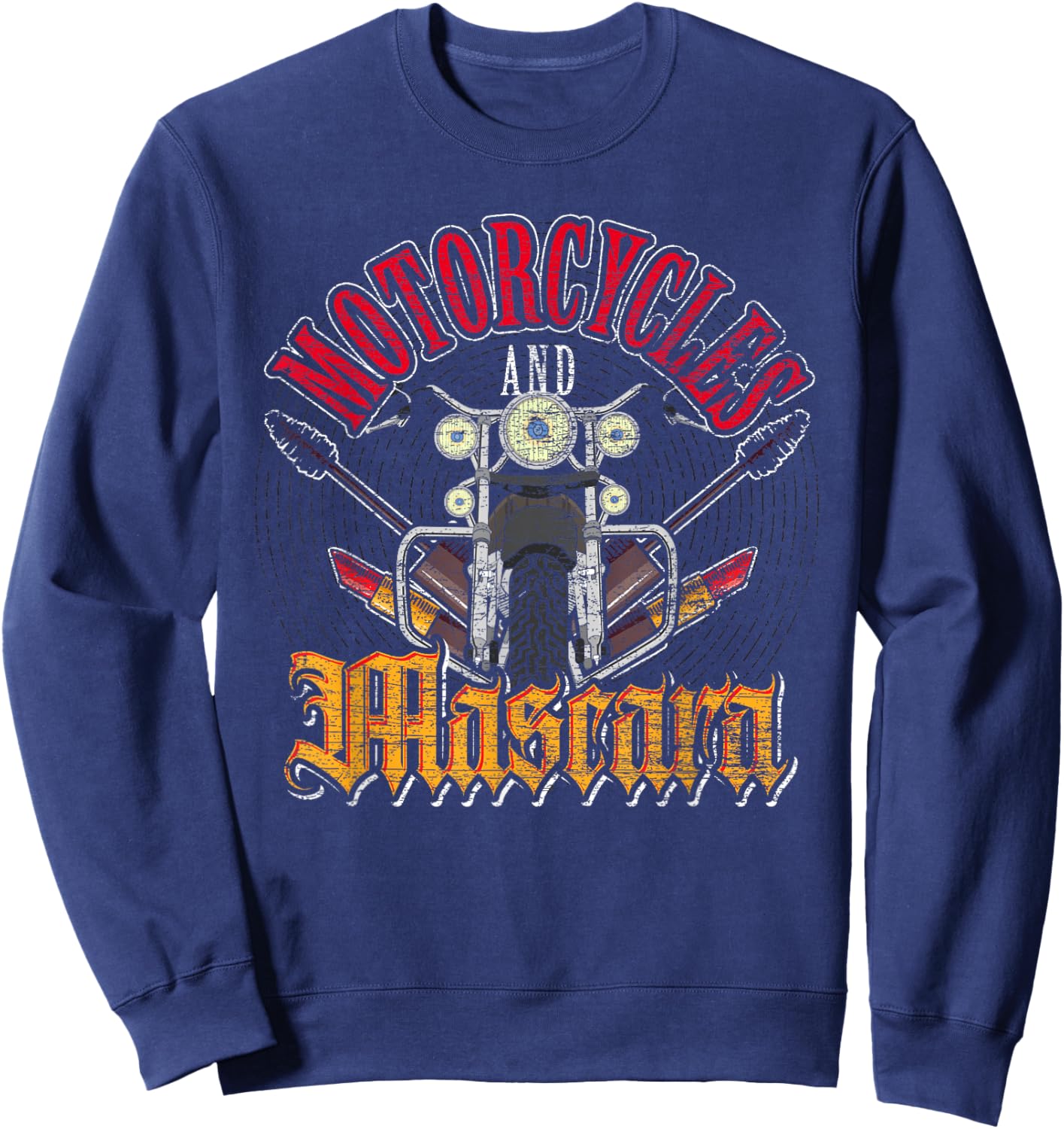 Motorcycle Riding Women Motorcycles And Mascara Biker Sweatshirt - Sweatshirt | Navy