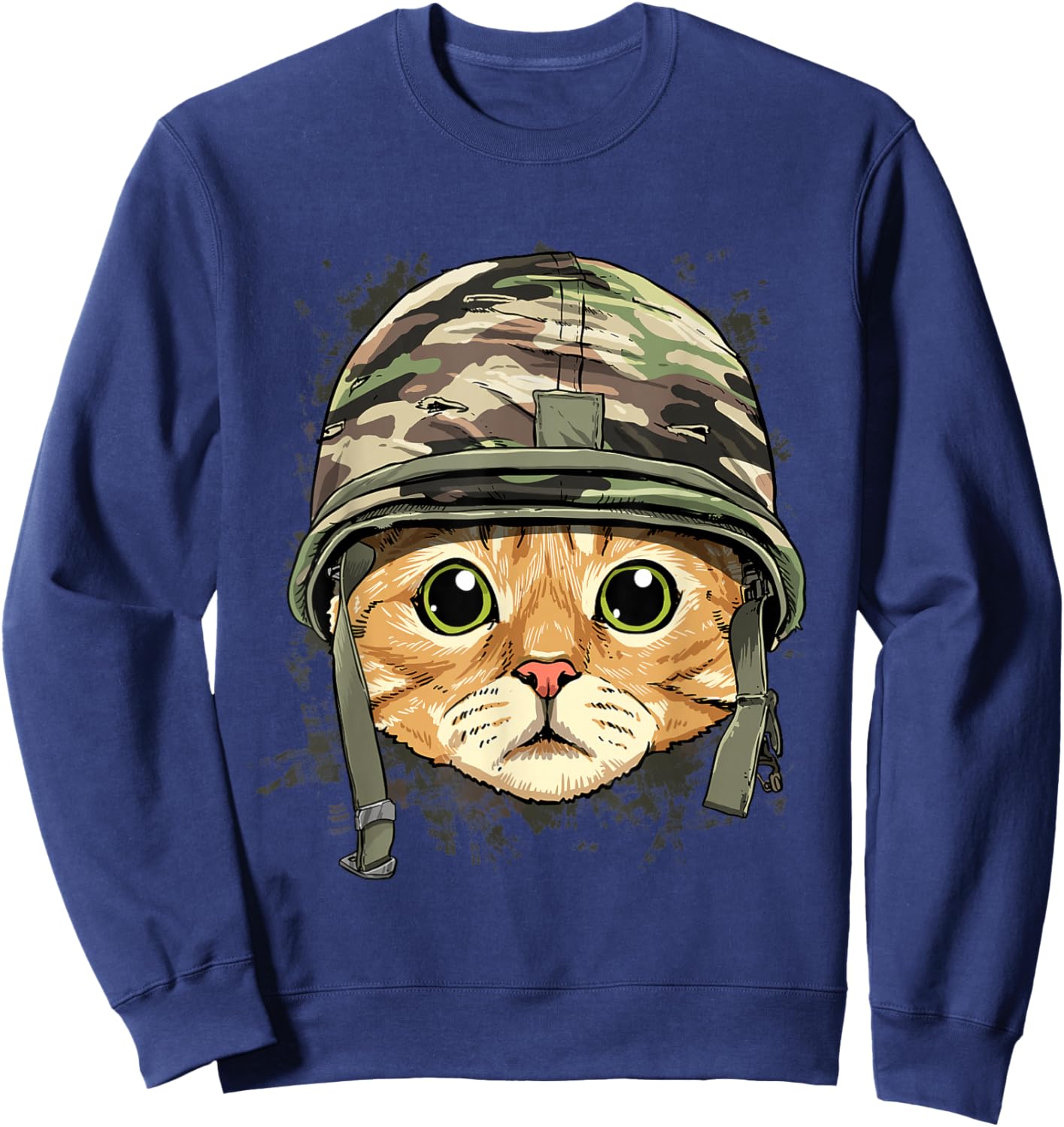 Cat Soldier Veteran Army Cat Kitten Lover Sweatshirt - Sweatshirt | Navy