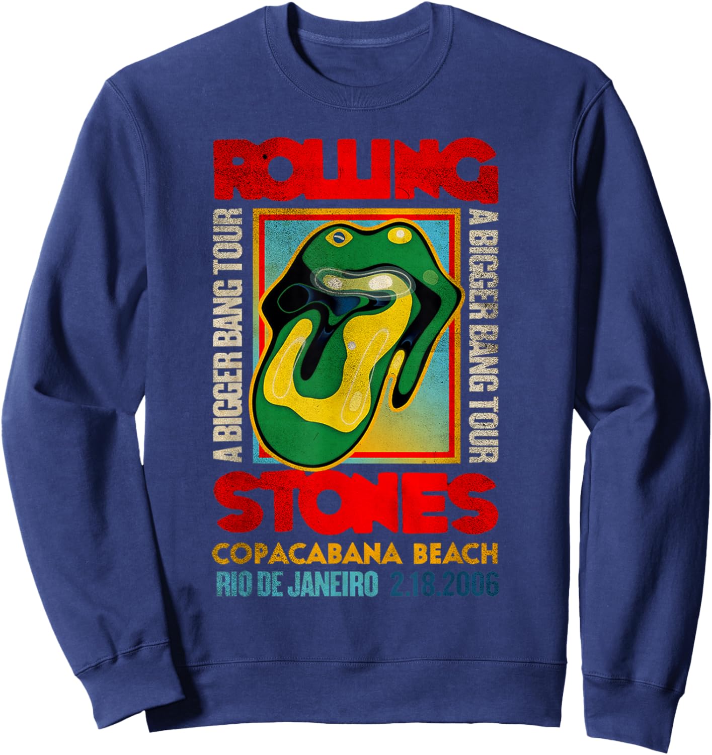 Official Rolling Stones A Bigger Bang Copacabana Tour Sweatshirt - Sweatshirt | Navy