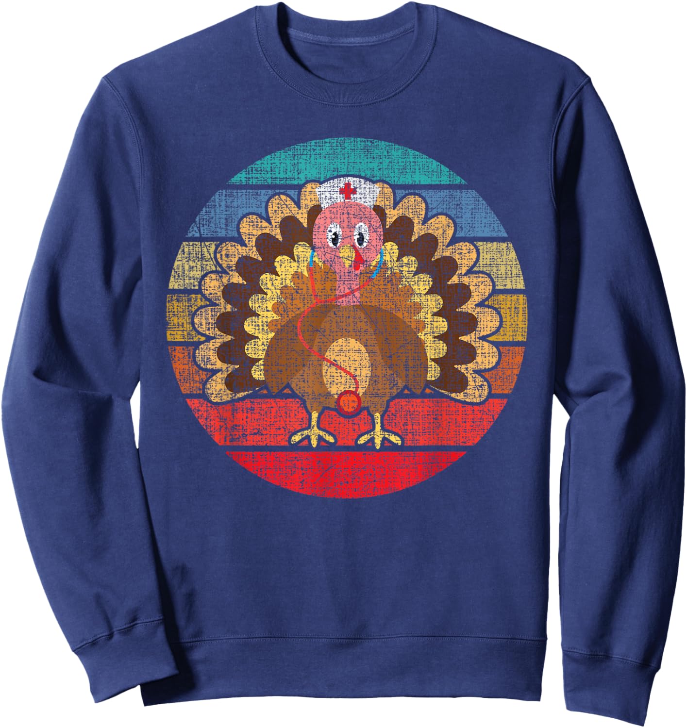 Turkey Thanksgiving Registered Nurse Nursing RN Healthcare Sweatshirt - Sweatshirt | Navy